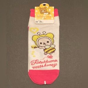 🧸🐝🧦 1 Pair 🇯🇵 Japan San-X Rilakkuma Bee Teddy Bear Ladies Girls Cartoon Socks